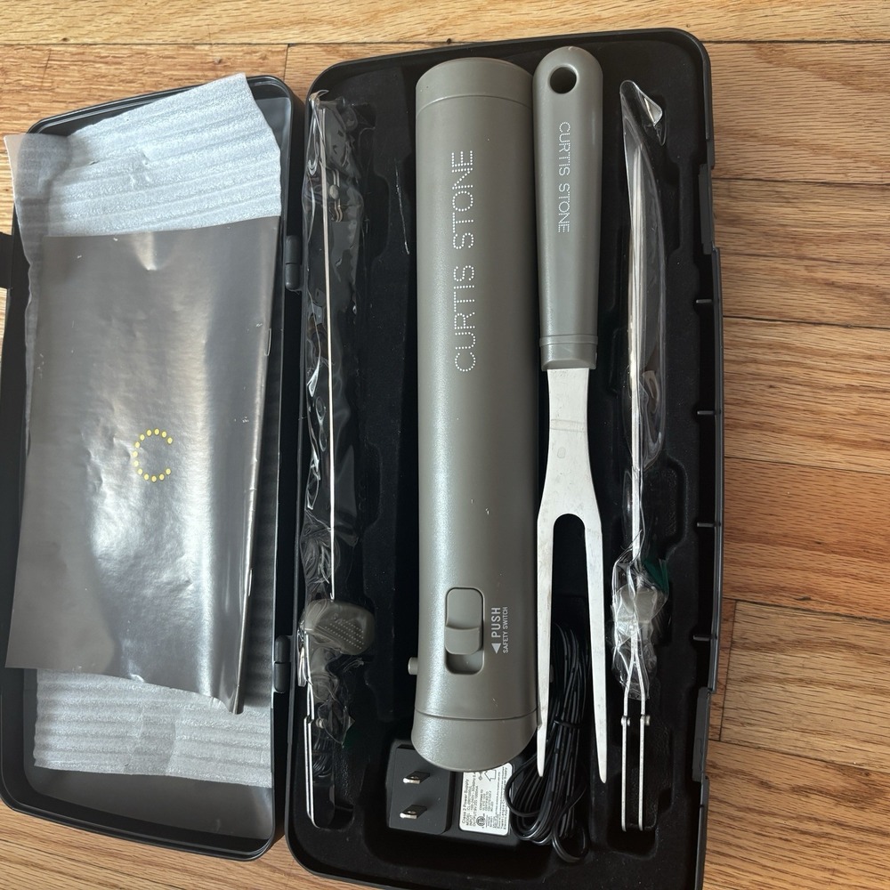Cordless Electric Knife Set  - Meat & Bread Carving Blades With Storage Case